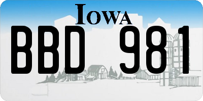 IA license plate BBD981