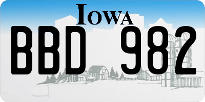 IA license plate BBD982