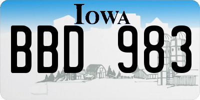 IA license plate BBD983