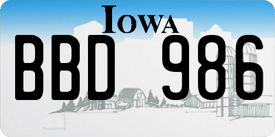 IA license plate BBD986