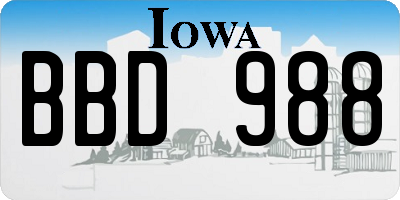 IA license plate BBD988