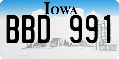 IA license plate BBD991