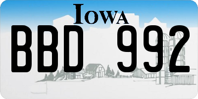 IA license plate BBD992