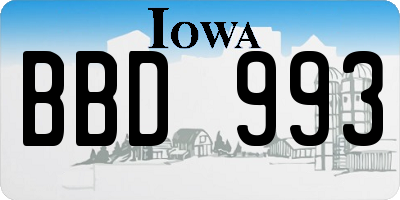 IA license plate BBD993