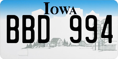 IA license plate BBD994