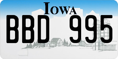 IA license plate BBD995
