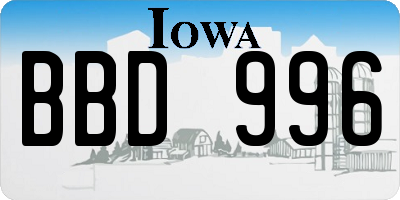 IA license plate BBD996
