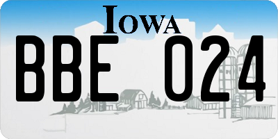 IA license plate BBE024