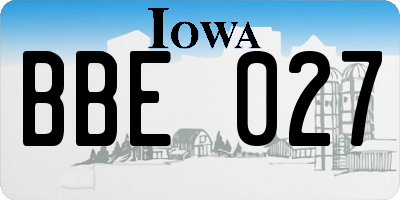 IA license plate BBE027