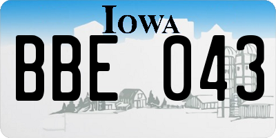 IA license plate BBE043