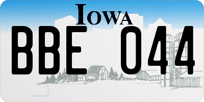 IA license plate BBE044