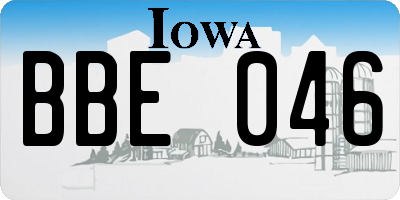 IA license plate BBE046