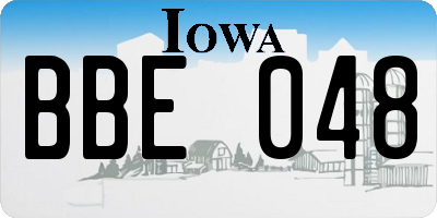 IA license plate BBE048