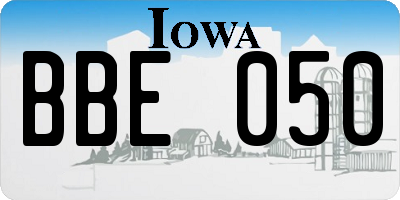 IA license plate BBE050