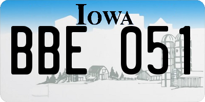 IA license plate BBE051