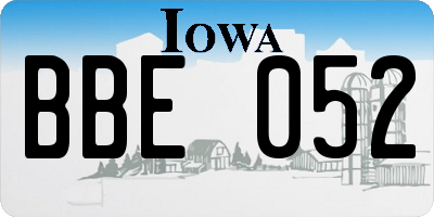 IA license plate BBE052