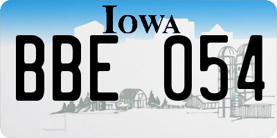 IA license plate BBE054