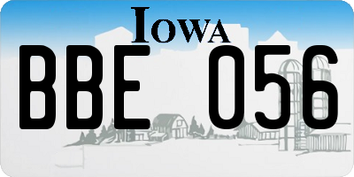 IA license plate BBE056