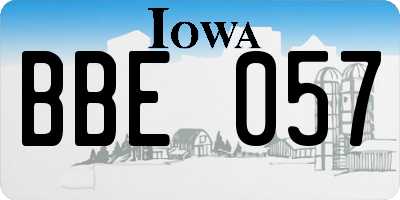 IA license plate BBE057