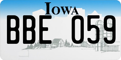 IA license plate BBE059