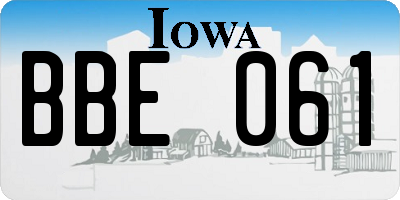 IA license plate BBE061