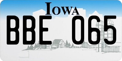 IA license plate BBE065