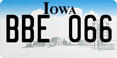 IA license plate BBE066