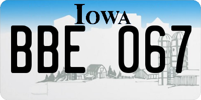 IA license plate BBE067
