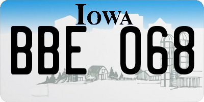 IA license plate BBE068