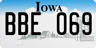IA license plate BBE069