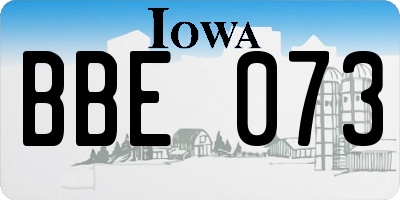 IA license plate BBE073