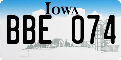 IA license plate BBE074