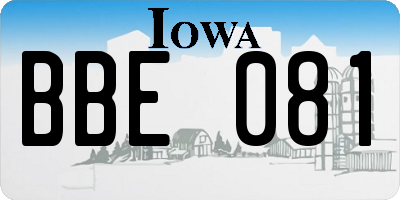 IA license plate BBE081