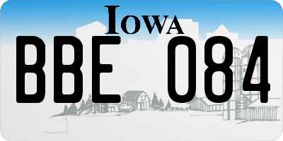 IA license plate BBE084