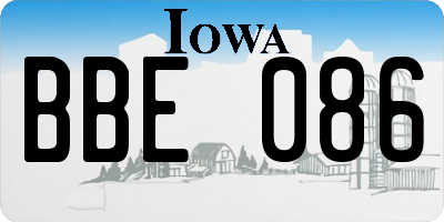 IA license plate BBE086