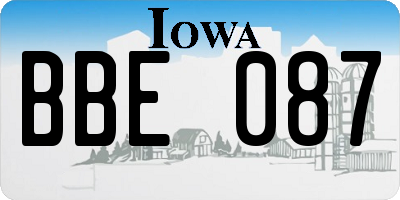 IA license plate BBE087