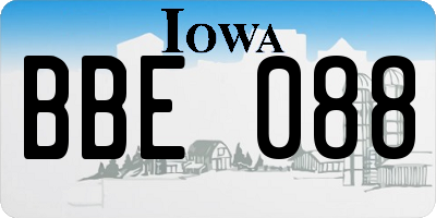 IA license plate BBE088