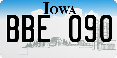 IA license plate BBE090