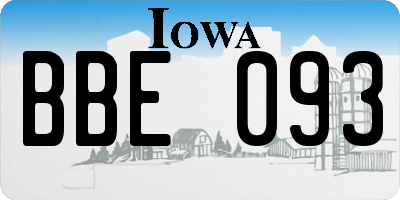 IA license plate BBE093