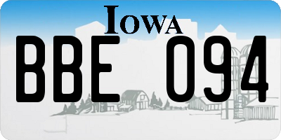 IA license plate BBE094