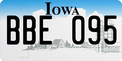 IA license plate BBE095