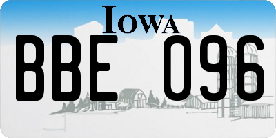 IA license plate BBE096