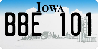 IA license plate BBE101