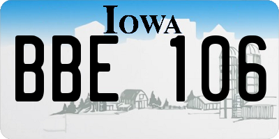 IA license plate BBE106