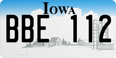 IA license plate BBE112