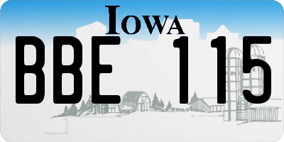 IA license plate BBE115
