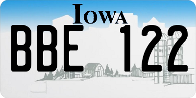 IA license plate BBE122