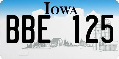 IA license plate BBE125