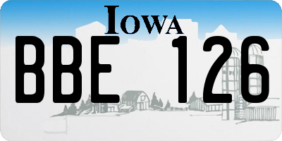 IA license plate BBE126
