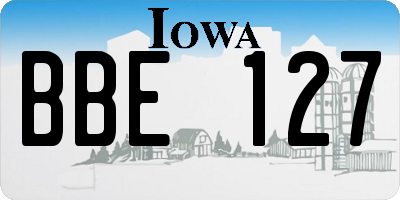 IA license plate BBE127